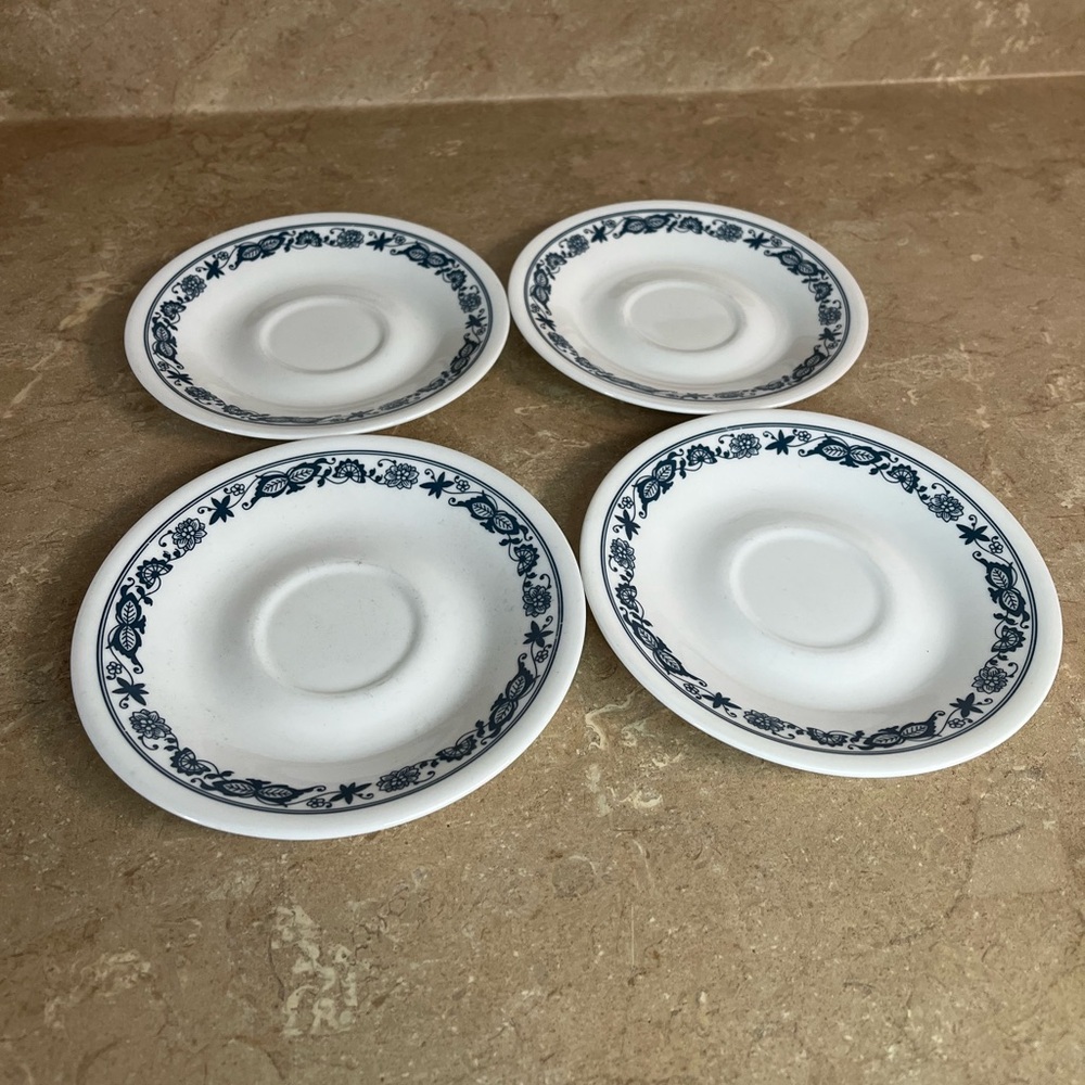 Vintage Corelle Old Town Blue Saucer Plates